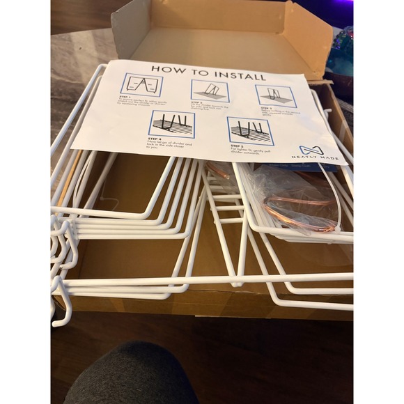 Sturdy and Easy Set-Up Closet Shelf Dividers with Bonus Rose Gold Hanger - Picture 4 of 5